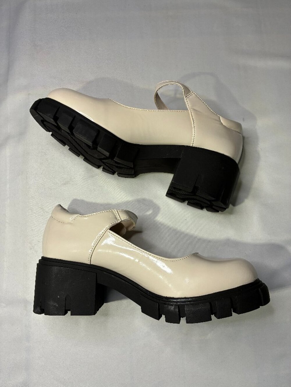 Mary Jane Platform Pumps Buckle Low Chunky Heel Pumps Dress Shoes 7 NEW
